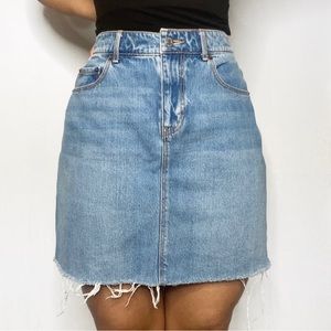 SOLD - Cotton Lightwash Denim Jeans High Waisted Mini Skirt